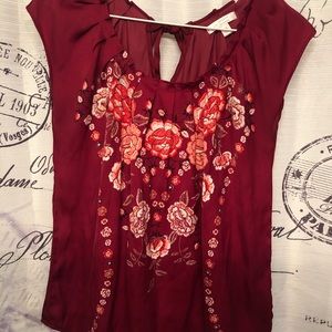 Women’s Size S Burgundy Red Blouse